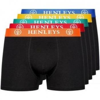 Henleys Primas Herrenboxershorts 5er-Pack Schwarz XL