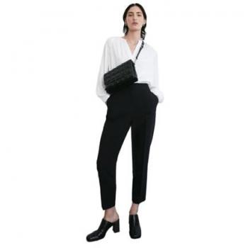 Double Crepe High Waisted Dart Detail Trouser