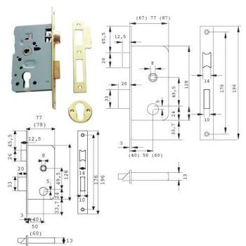 Cerradura Tesa 2010-hl/50 para Puertas de Madera