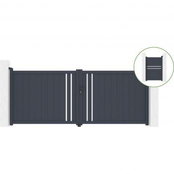 Puerta Abatible 3,5m Giona + Puerta 1m Cimone Aluminio