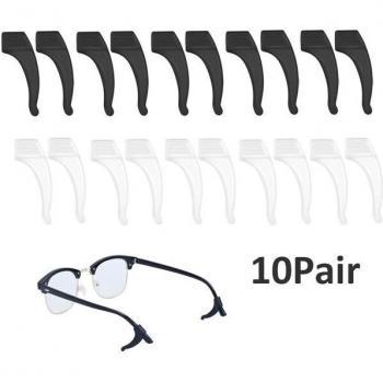 Silicone Anti-Slip Ear Hooks for Eyeglasses (10 Pairs)