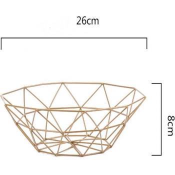 Cesta Decorativa de Frutas de Metal