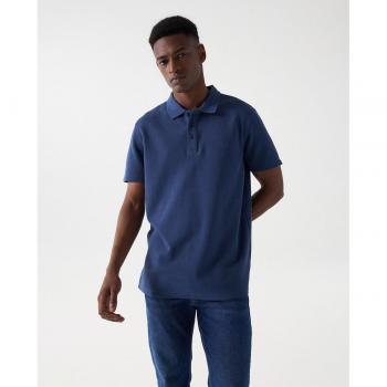 Polo Azul con Textura Salsa Jeans