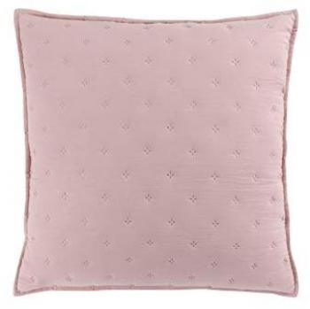 Housse de coussin Mellow Chic 40 x 40 cm microfibre bicolore rose-blanc