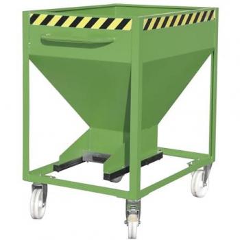 SR-D 375 conteneur à décharge, capacité maximale 375 kg, équipé de roues et d'un verrouillage coulissant, B 780 x H 1230 mm, en acier, couleur réséda RAL 6011