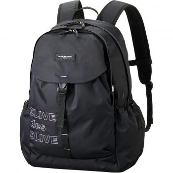 Olive School 2K30051: Quilted Girls' Backpack, 65 cm, Black & Purple