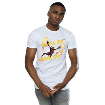 Marvel Sun's Out Guns Out T-Shirt for Men – White, Large