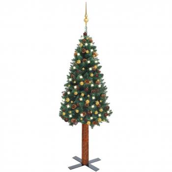 VidaXL 150 cm Pre-lit Slim Christmas Tree with Baubles