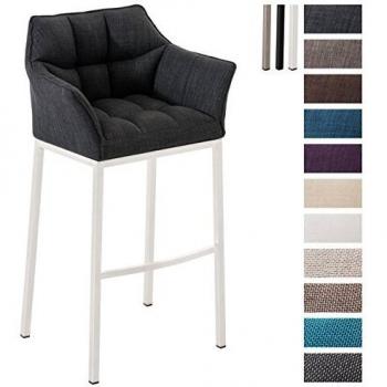 Barhocker Damaso W Stoff mit 4-Fuß Gestell (Tessuto Grigio Scuro)