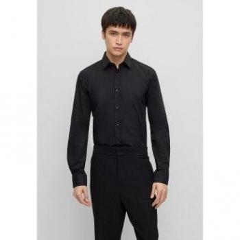 Hugo Camicia Elisha Nero a Maniche Lunghe 39