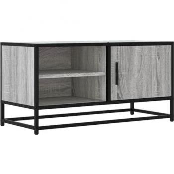 Suporte para TV 80x34,5x40 cm Madeira e Metal Cinza Sonoma