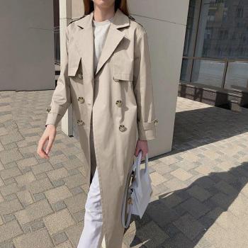 Double Breasted Women's Long Trench Coat
