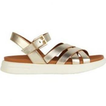 Sandali da donna Geox Xand 2S in pelle dorata con tacco basso