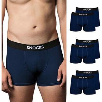 Bóxers Hombre Snocks Azul Algodón Orgánico (Tamaño L)