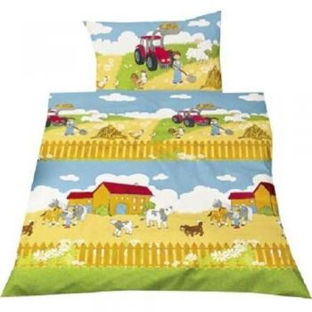 Bierbaum Babybettwäsche Bauernhof – 40 × 60 cm (Made in Germany)