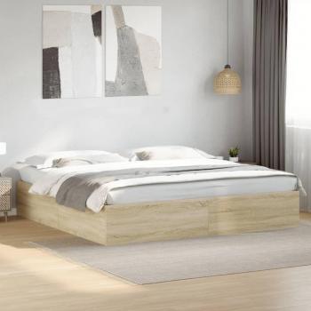 VidaXL Bettgestell, Bettrahmen Sonoma‑Eiche 180x200 cm Holzwerkstoff