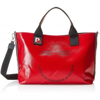Pinko Actually Shopping Canvas Cerato, Sac porté main femme, Rouge