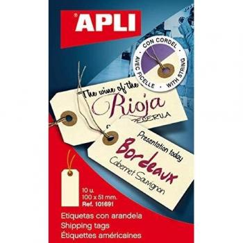 Etiquetas con Arandela e Hilo Apli 100 x 51 mm 10 u