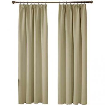 Deconovo Lot de 2 Rideaux Anti Froids 140x240cm Beige Foncé