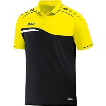 JAKO Herren Polo Competition 2.0 in Schwarz & Neon Gelb, L