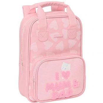 MOCHILA INFANTIL CON ASAS FACIL LIMPIEZA SAFTA PREESCOLAR LOVE 20x28x8cm