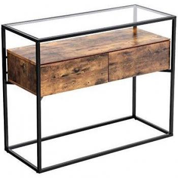 Moderner Konsolentisch im Industriestil mit Glas