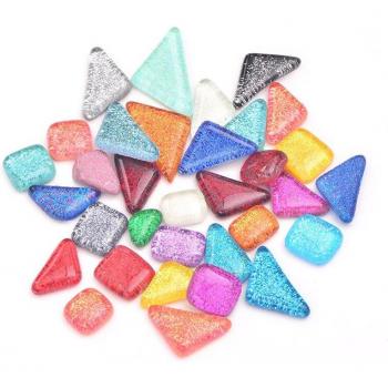 JUNAO 20pcs DIY Glass Mosaic Tiles