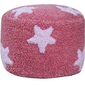Puff Air Estrellas Rosa y Blanco 24x35x35 cm