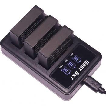 Conjunto de Baterías AHDBT-401 (1680mAh) + Cargador LED 3 puertos para GoPro Hero 4