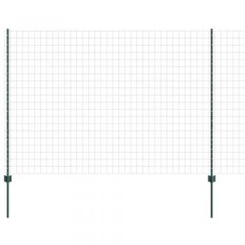 VidaXL Clôture avec poteau Vert 1,6 x 10 m Acier et PVC