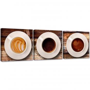 Caffè MUGs 3‑In‑1: Canvas Print in Marrone 90x30