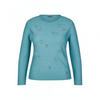 Strickpullover RABE, pfauenblau, Damen, 50% Baumwolle, 50% Polyacryl