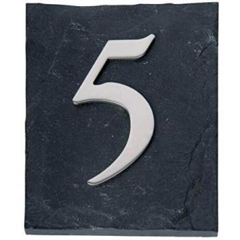 Numéro de maison 5 en acier inoxydable