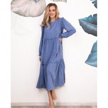 Dodger Blue Polka Dot Shift Dress by ISSA PLUS