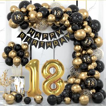 Guirlande dorée noire pour le 18e anniversaire