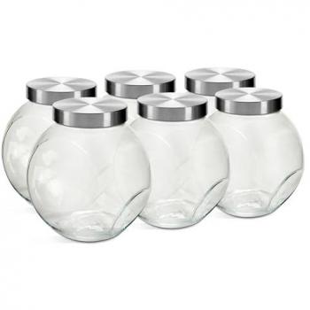Tarros de Cristal para Conservas Pack 6 – Transparente, 11.3 x15.8 x16 cm