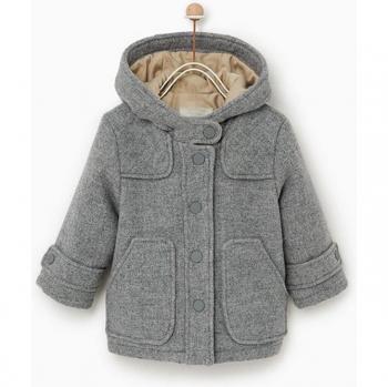 Abrigo gris de lana para niños