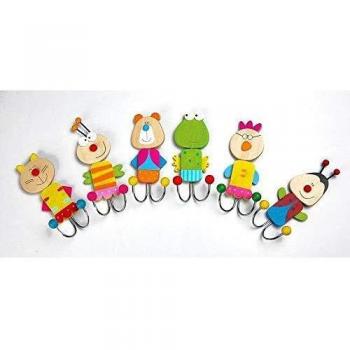 Doppel-Kleiderhaken 1 Stück Frosch, Bär, Marienkäfer, Katze, Biene, Huhn
