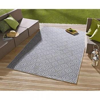 Karo Blue Diamond Outdoor Rug – 160 × 230 cm, Weatherproof & Durable