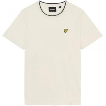 Men's Lyle Scott Tipped Collar Chalk T-Shirt