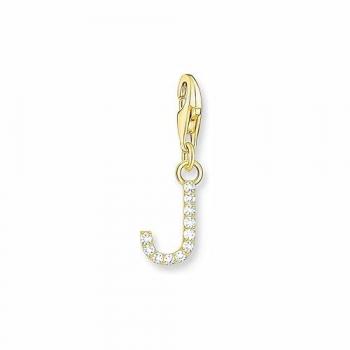THOMAS SABO Gold Plated Zirconia Letter J Charm