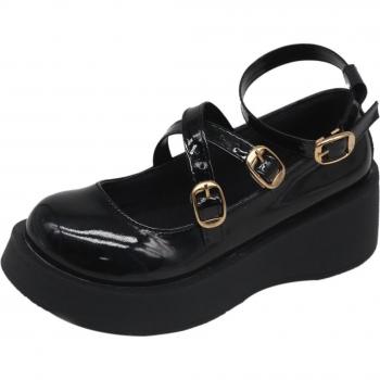 Runde Kappe Damen Oxfords aus Leder