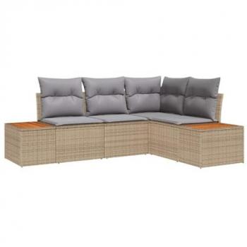 Quartet de canapés extérieurs en rotin beige Acacia 3356745