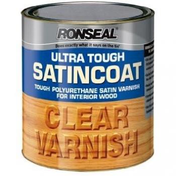 Ronseal Ultra Tough Internal Clear Satincoat Varnish 750ml RSLUTVSC750