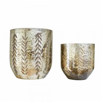 Mirabeau: Windlicht Doppelset Filorex (Silber)