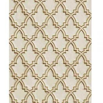 Papel Pintado Gofrado Étnico Beige Taupe Dorado Profhome DE120022-DI