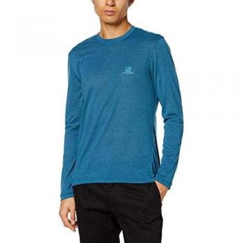 Salomon, T-Shirt de Sport à Manches Longues pour Homme, EXPLORE LS TEE M, Polyester, Bleu (Lyons Blue)