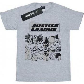 DC Comics Justice League Stripes Graphic Tee M White