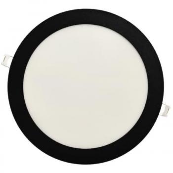 Lámpara LED Empotrable 18W Redonda Negra 220mm