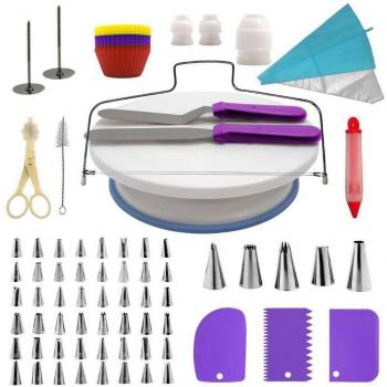 103-Piece Cake Decorating Tools Set with Turntable and Leveler